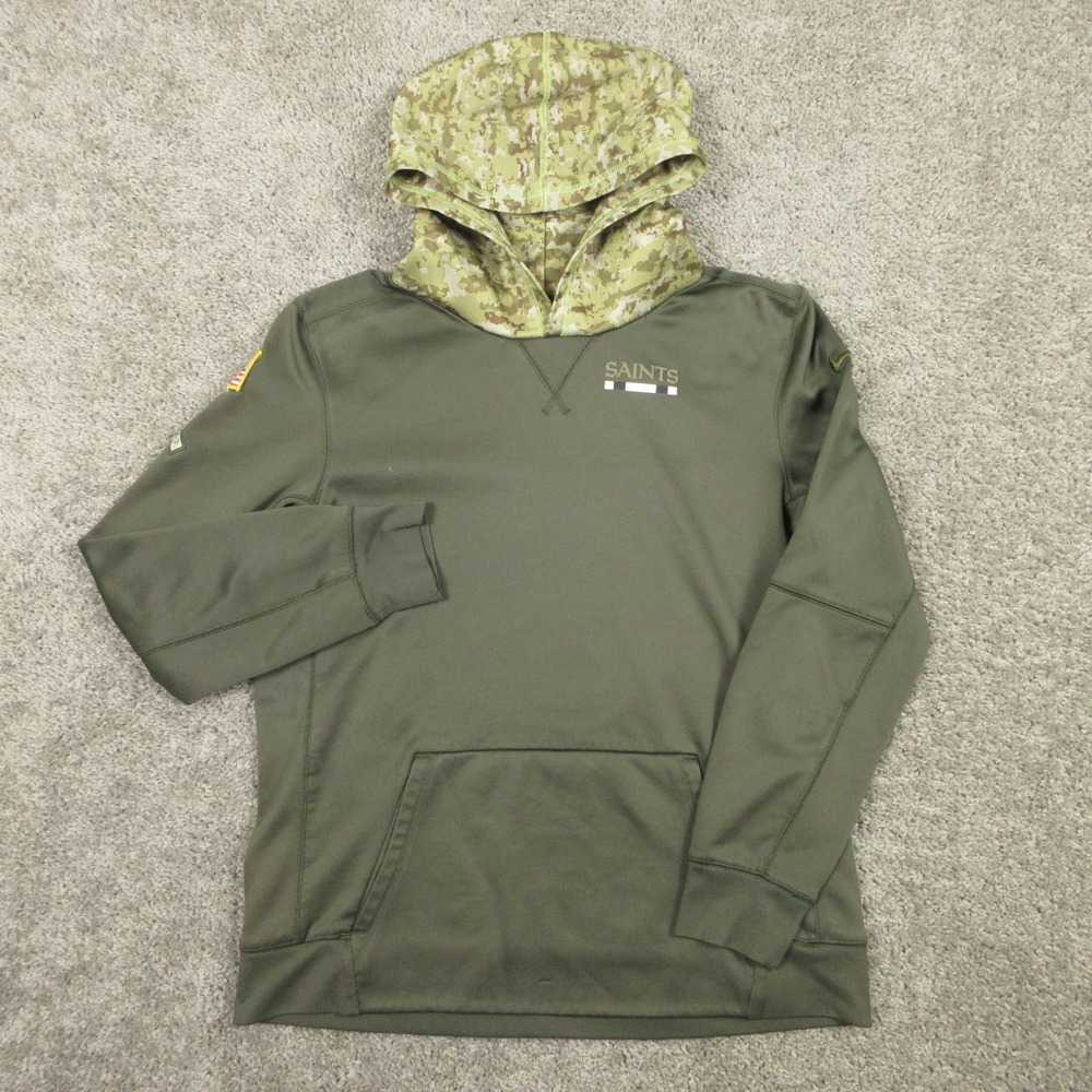 New Orleans Saints Sweater Boys XL Green NFL Salute To Service Hoodie Sweatshirt